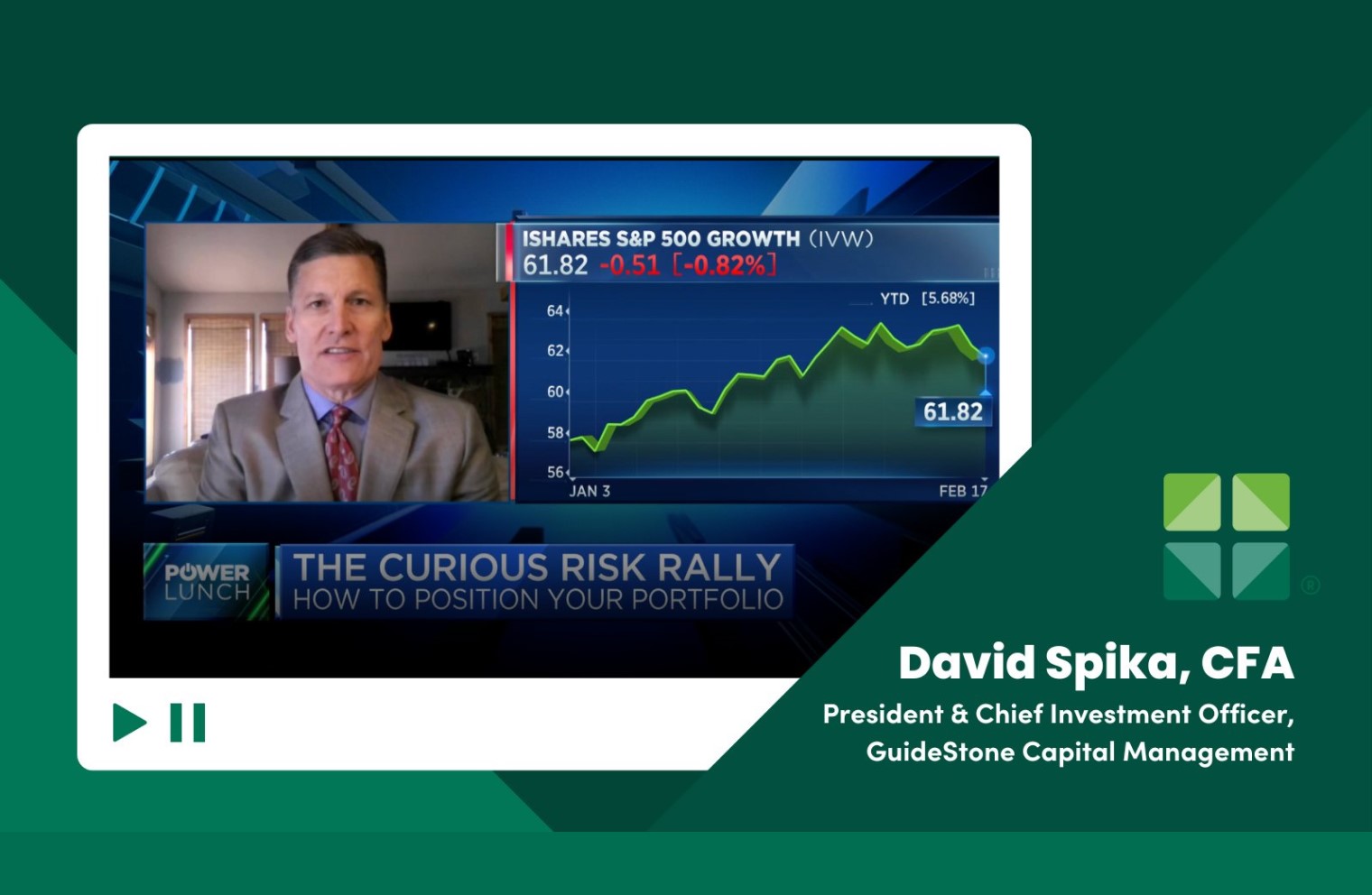 David Spika, CFA. President and Chief Investment Officer, GuideStone Capital Mangement